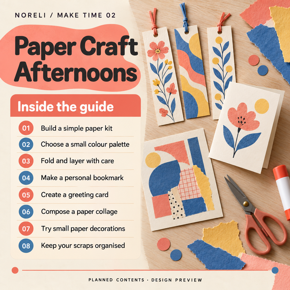 Contents of Paper Craft Afternoons, a digital PDF guide.