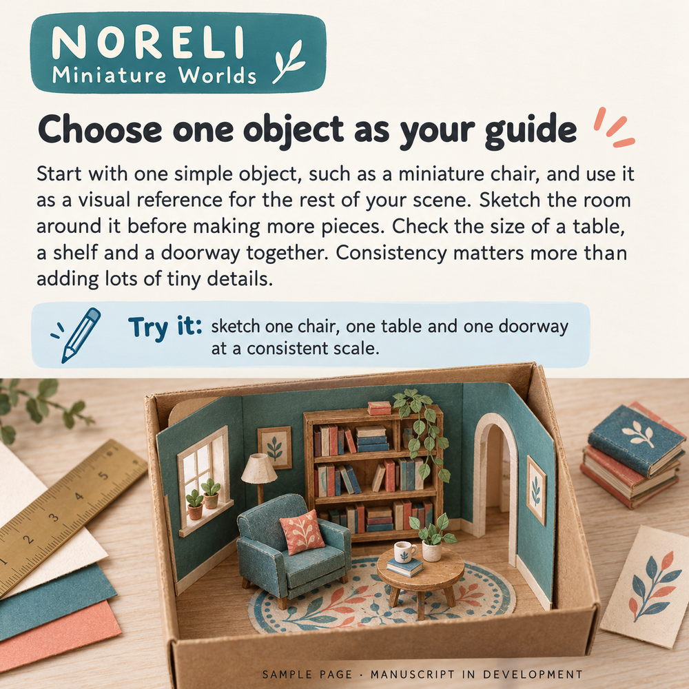 Sample page of Miniature Worlds, a digital PDF guide.