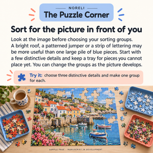 Show the sample page of The Puzzle Corner.